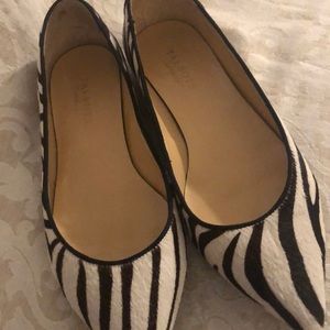 Zebra print pointy ballet flats Talbots 10W